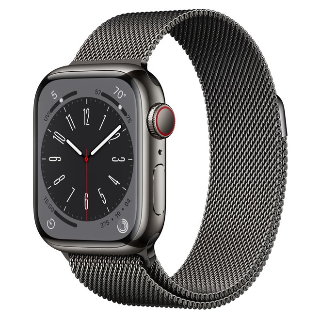 Apple Watch Series 8 Cellular 45mm Stainless Steel Case with Milanese Loop